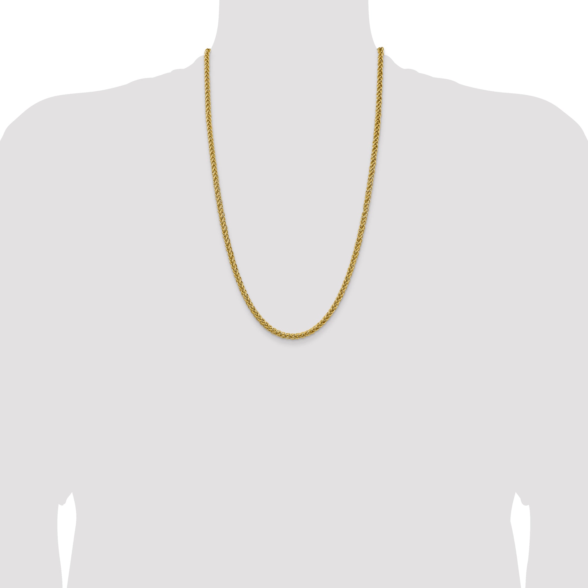 14k 4.65mm Semi-solid 3-Wire Wheat Chain