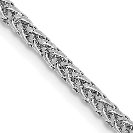 14k White Gold 2.35mm Semi-solid 3-Wire Wheat Chain