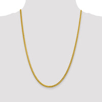 14k 3.1mm Semi-solid D/C Wheat Chain