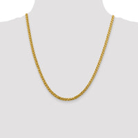 14k 3.7mm Semi-solid D/C Wheat Chain