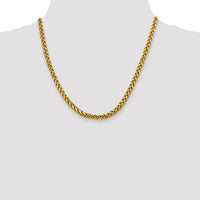 14k 5mm Semi-solid D/C Wheat Chain