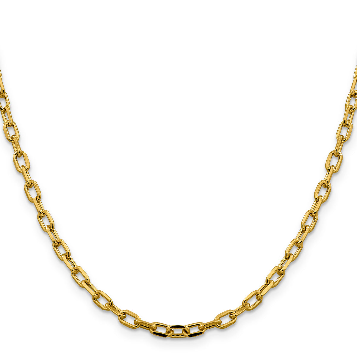 14k 3.7mm Semi-solid D/C Open Link Cable Chain