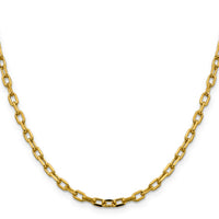 14k 3.7mm Semi-solid D/C Open Link Cable Chain