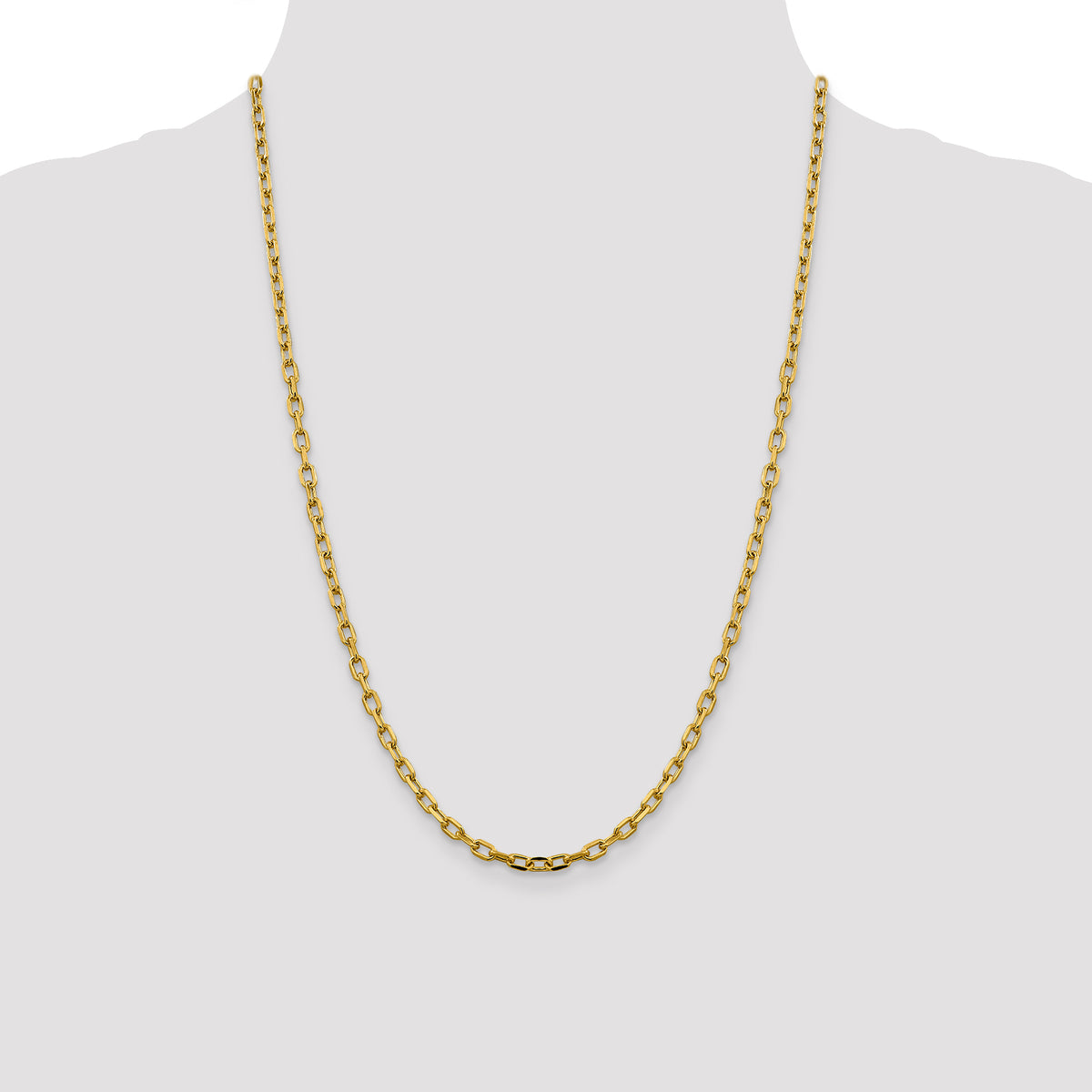 14k 3.7mm Semi-solid D/C Open Link Cable Chain