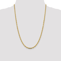 14k 3.7mm Semi-solid D/C Open Link Cable Chain