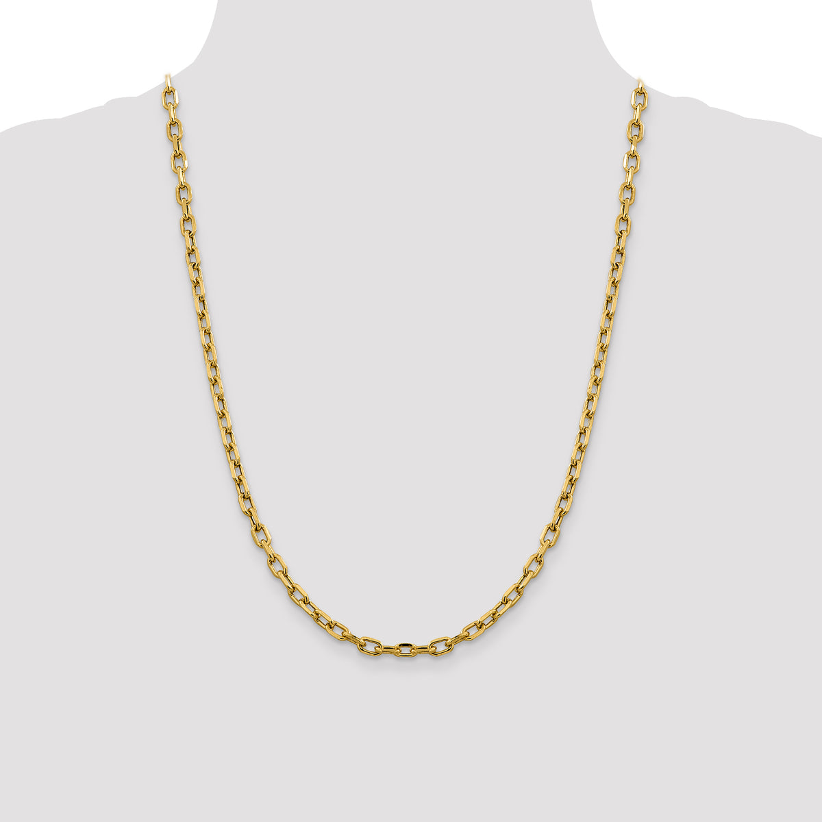 14k 4.9mm Semi-solid D/C Open Link Cable Chain