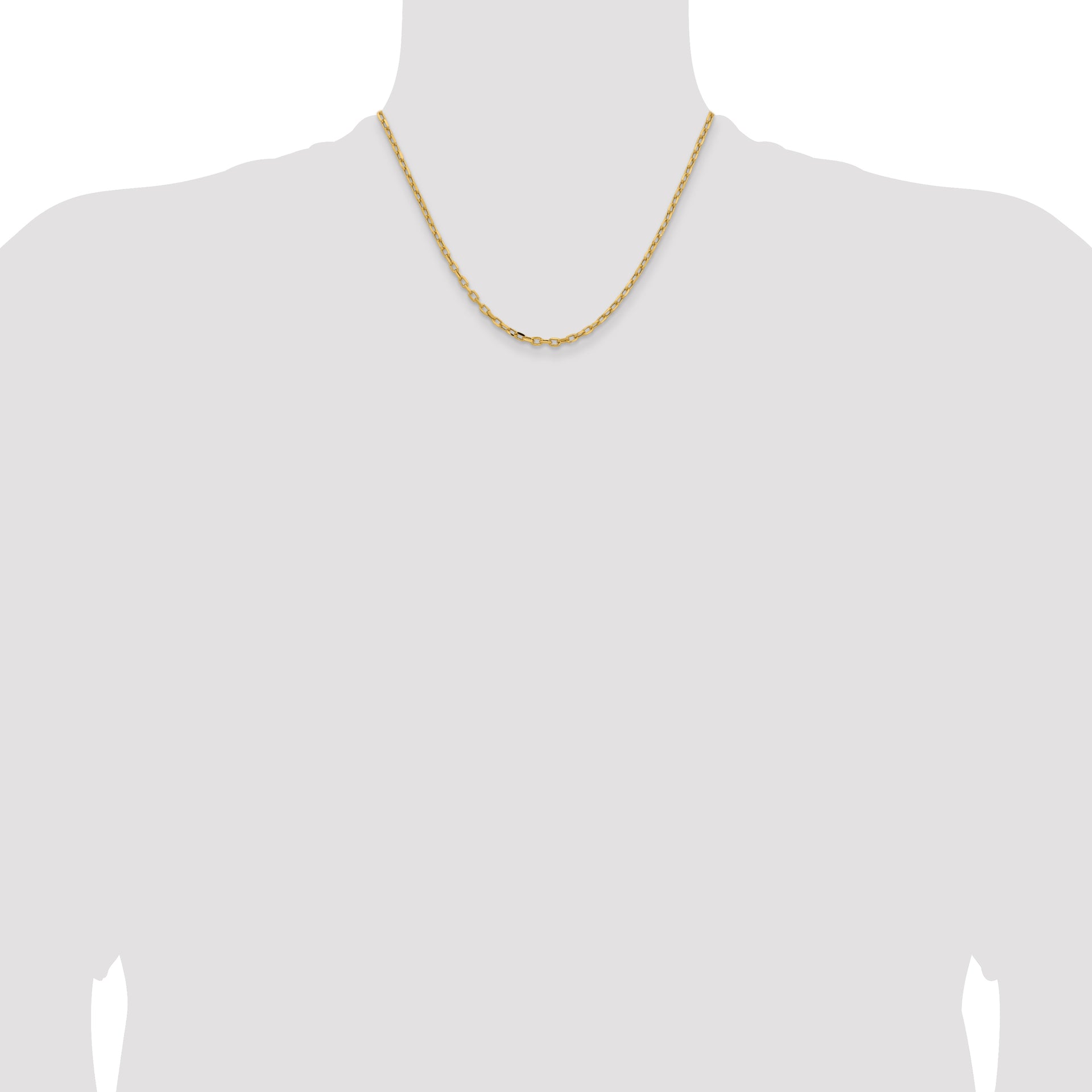 14k 3mm Semi-solid D/C Open Link Cable Chain