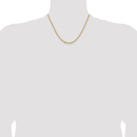 14k 3mm Semi-solid D/C Open Link Cable Chain