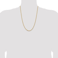 14k 3mm Semi-solid D/C Open Link Cable Chain