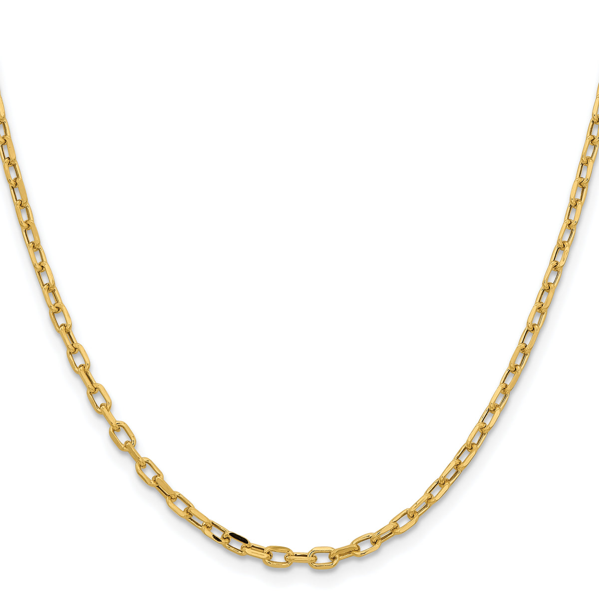 14k 3mm Semi-solid D/C Open Link Cable Chain