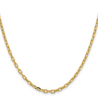 14k 3mm Semi-solid D/C Open Link Cable Chain