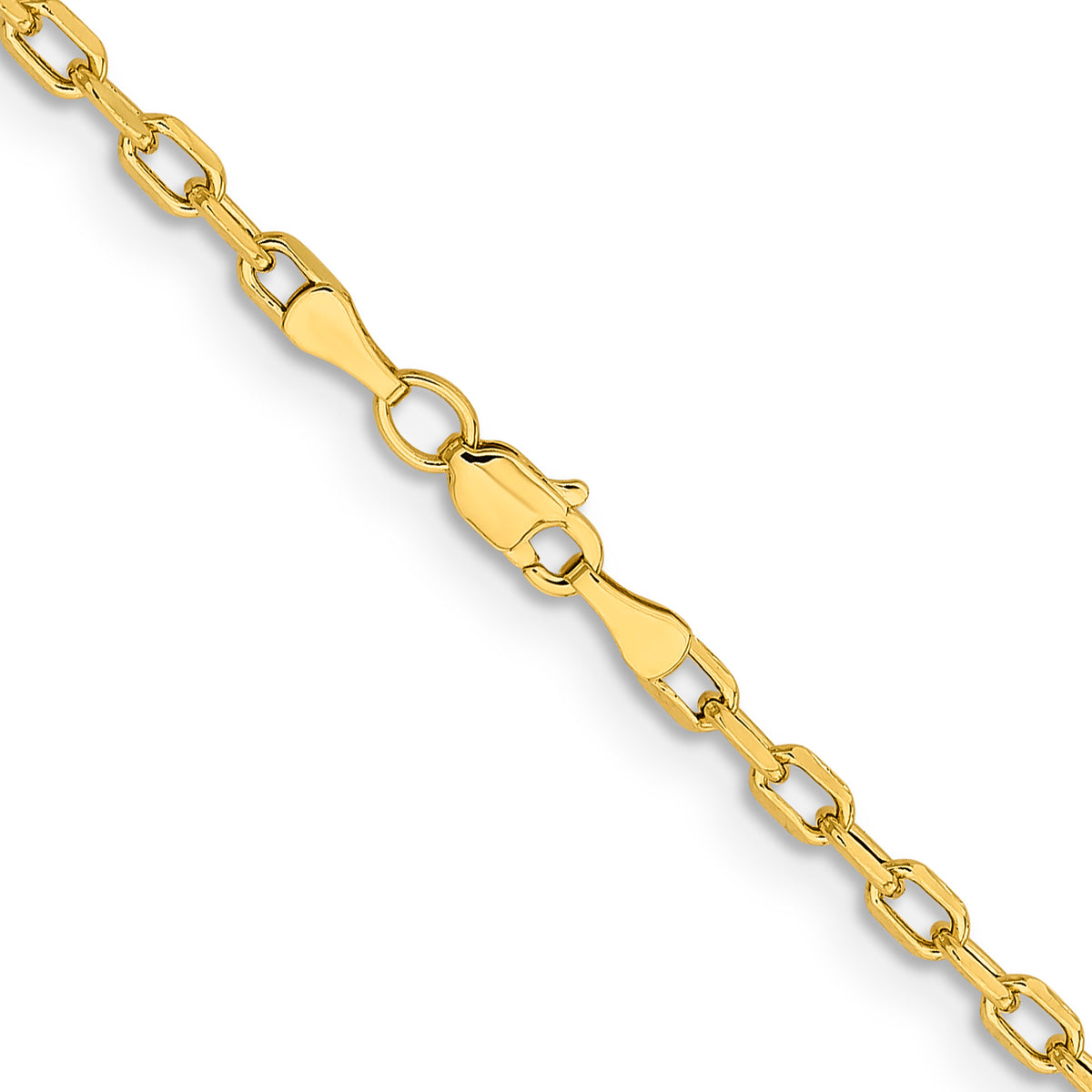14k 3mm Semi-solid D/C Open Link Cable Chain