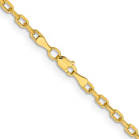 14k 3mm Semi-solid D/C Open Link Cable Chain