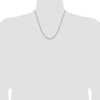 14k White Gold 3mm Semi-solid D/C Open Link Cable Chain