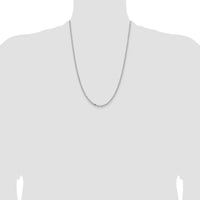 14k White Gold 3mm Semi-solid D/C Open Link Cable Chain