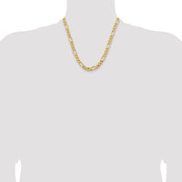 14k 8.5mm Semi-Solid Figaro Chain