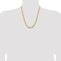 14k 8.5mm Semi-Solid Figaro Chain