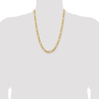 14k 8.5mm Semi-Solid Figaro Chain