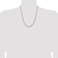 14k White Gold 3.6mm Semi-Solid Round Box Chain