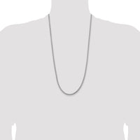 14k White Gold 3.6mm Semi-Solid Round Box Chain
