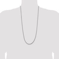 14k White Gold 3.6mm Semi-Solid Round Box Chain