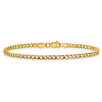 14k 2.85mm Semi-Solid Curb Chain Anklet