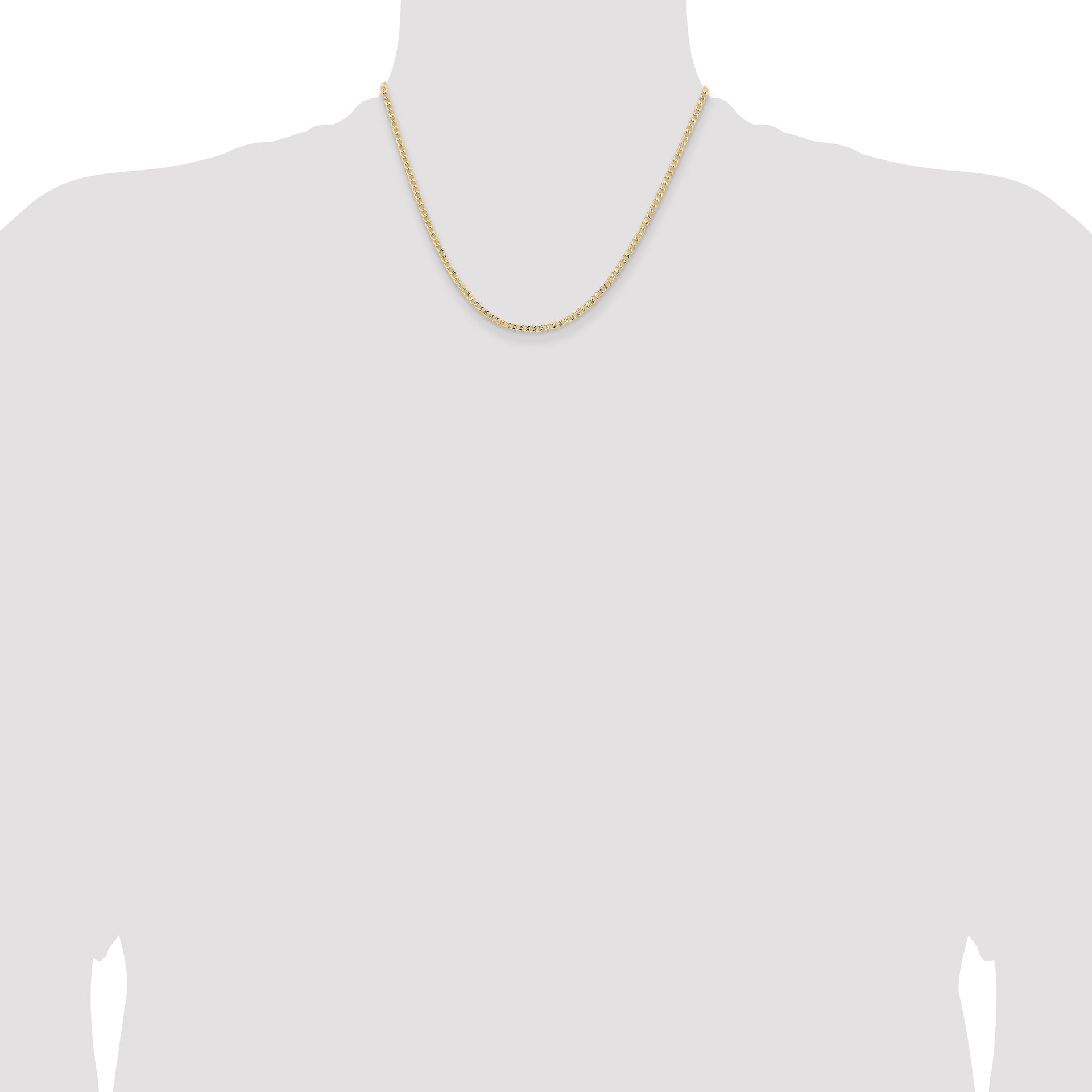 14k 2.85mm Semi-Solid Curb Chain