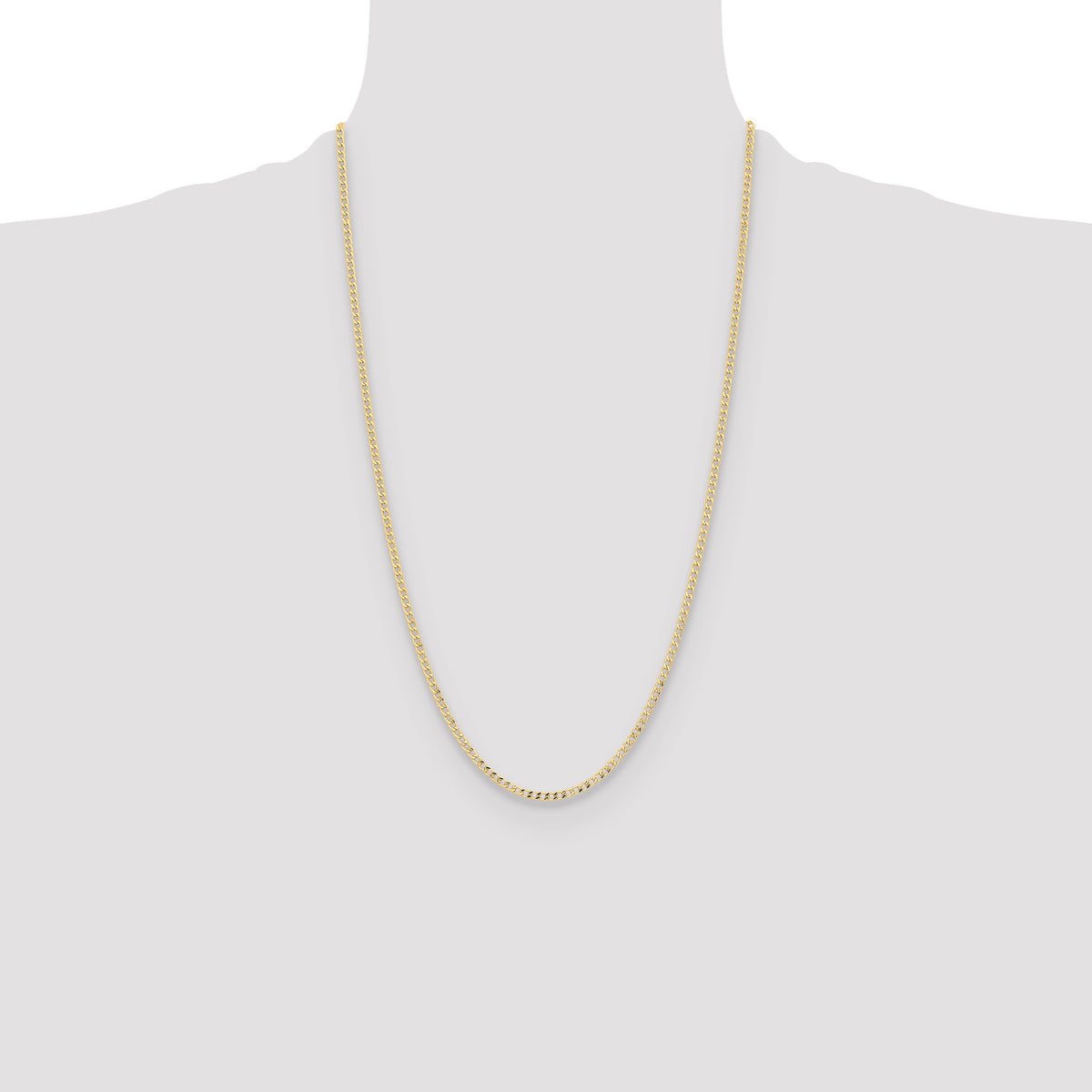 14k 2.85mm Semi-Solid Curb Chain