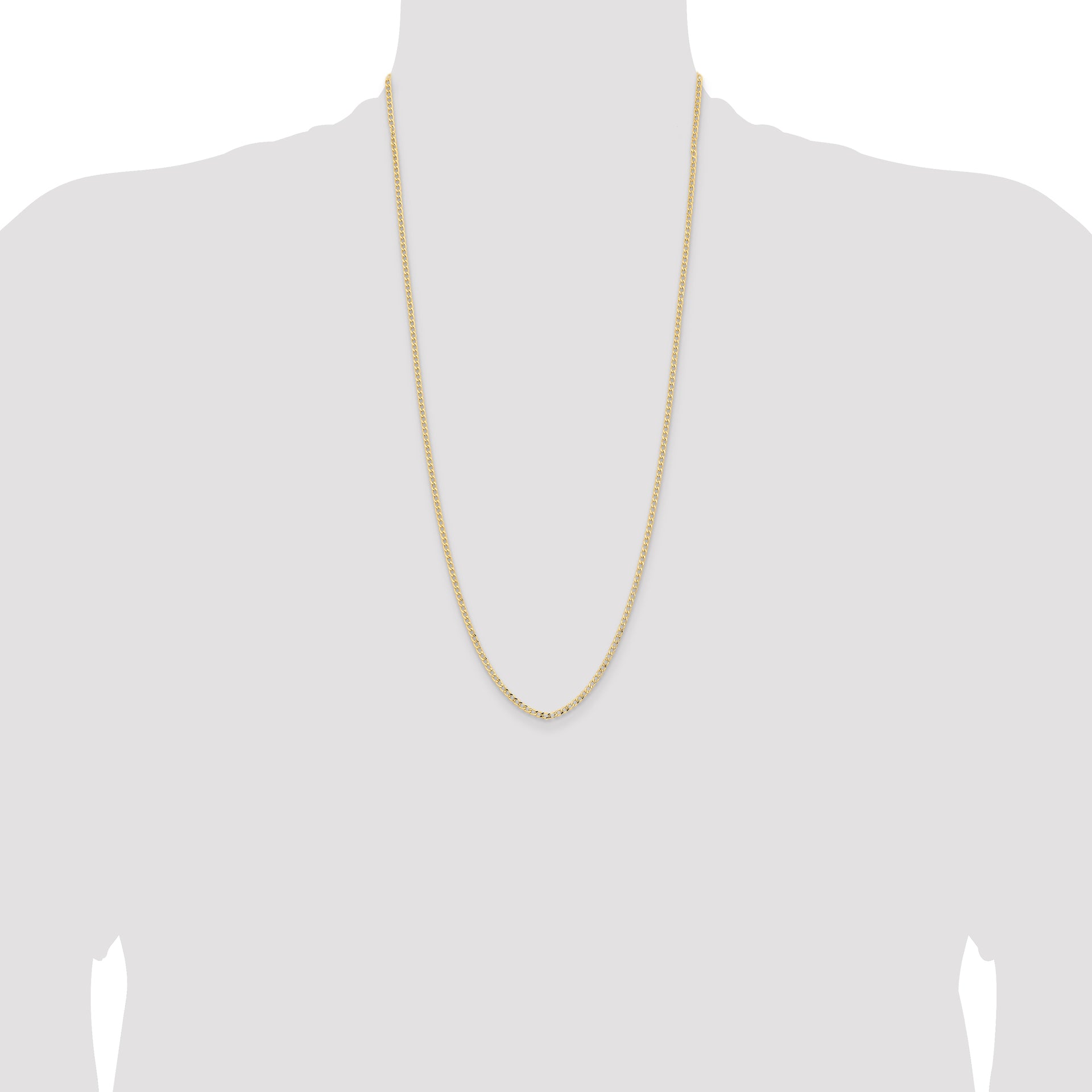 14k 2.85mm Semi-Solid Curb Chain