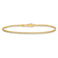 14k 1.85mm Semi-Solid Curb Chain Anklet