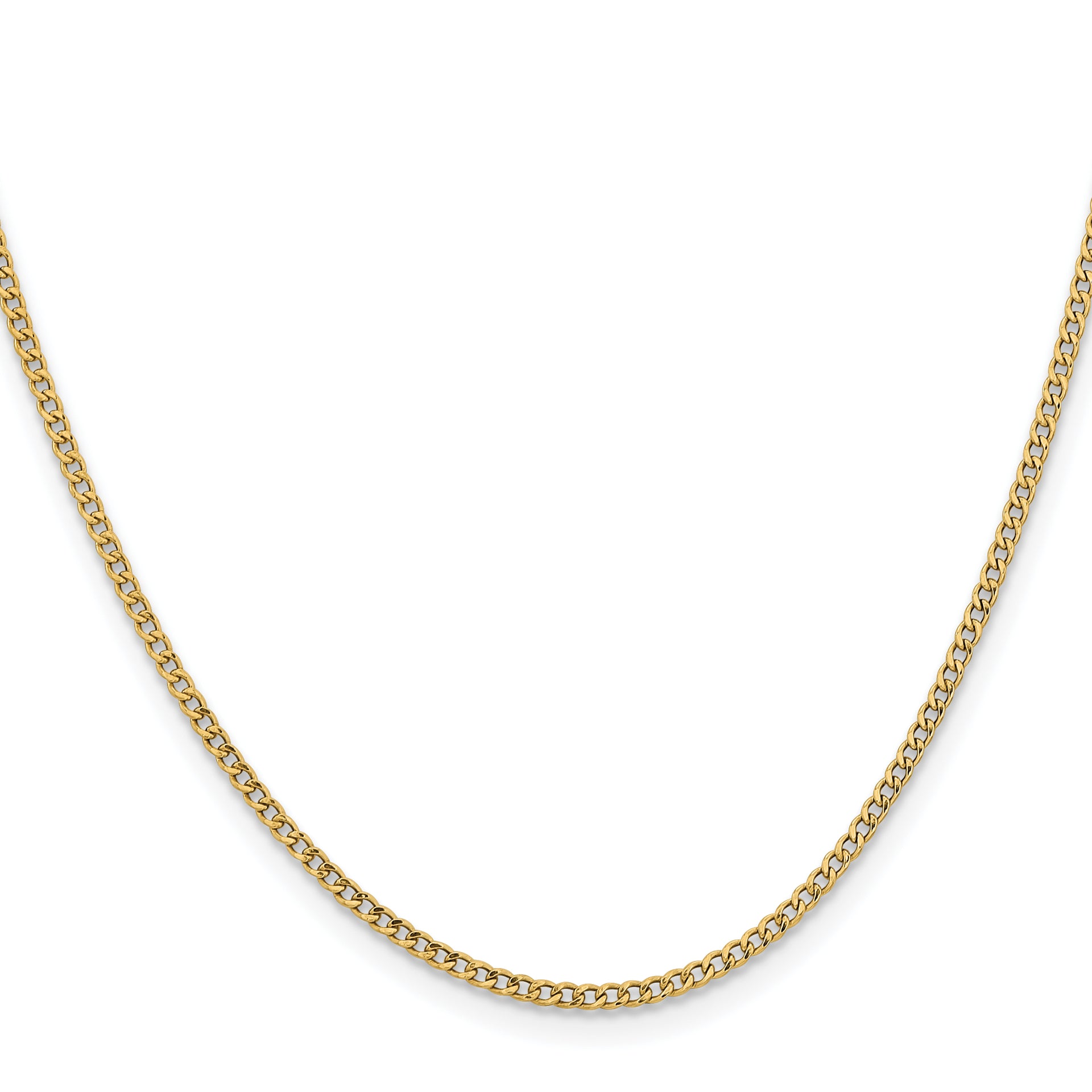 14k 1.85mm Semi-Solid Curb Chain