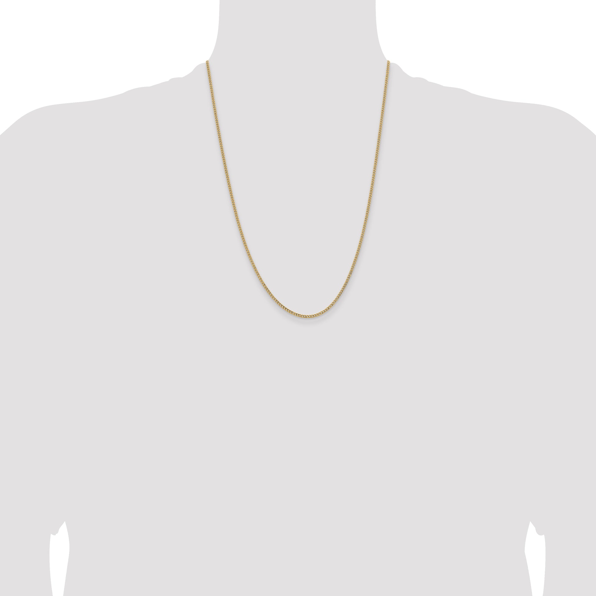 14k 1.85mm Semi-Solid Curb Chain
