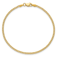 14k 1.85mm Semi-Solid Curb Chain Anklet