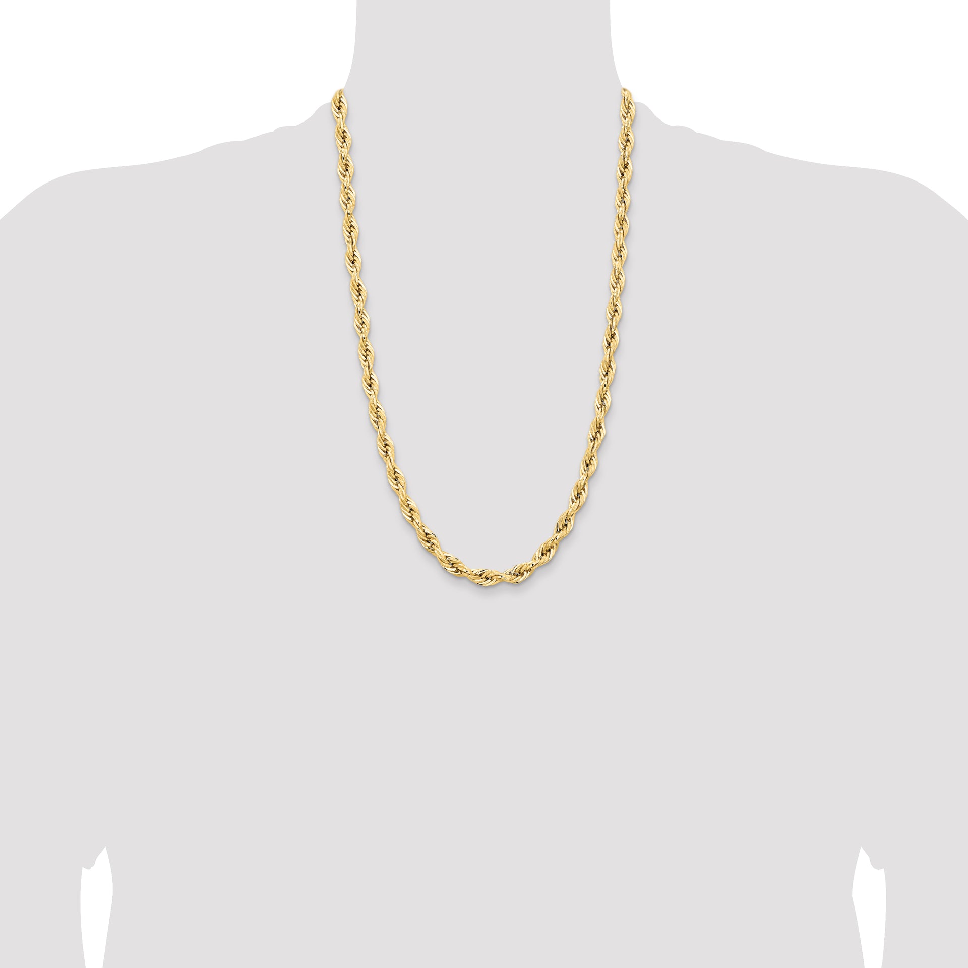 14ky 7.0mm Semi-Solid Rope Chain