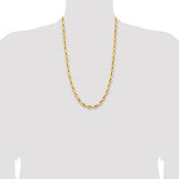 14ky 7.0mm Semi-Solid Rope Chain