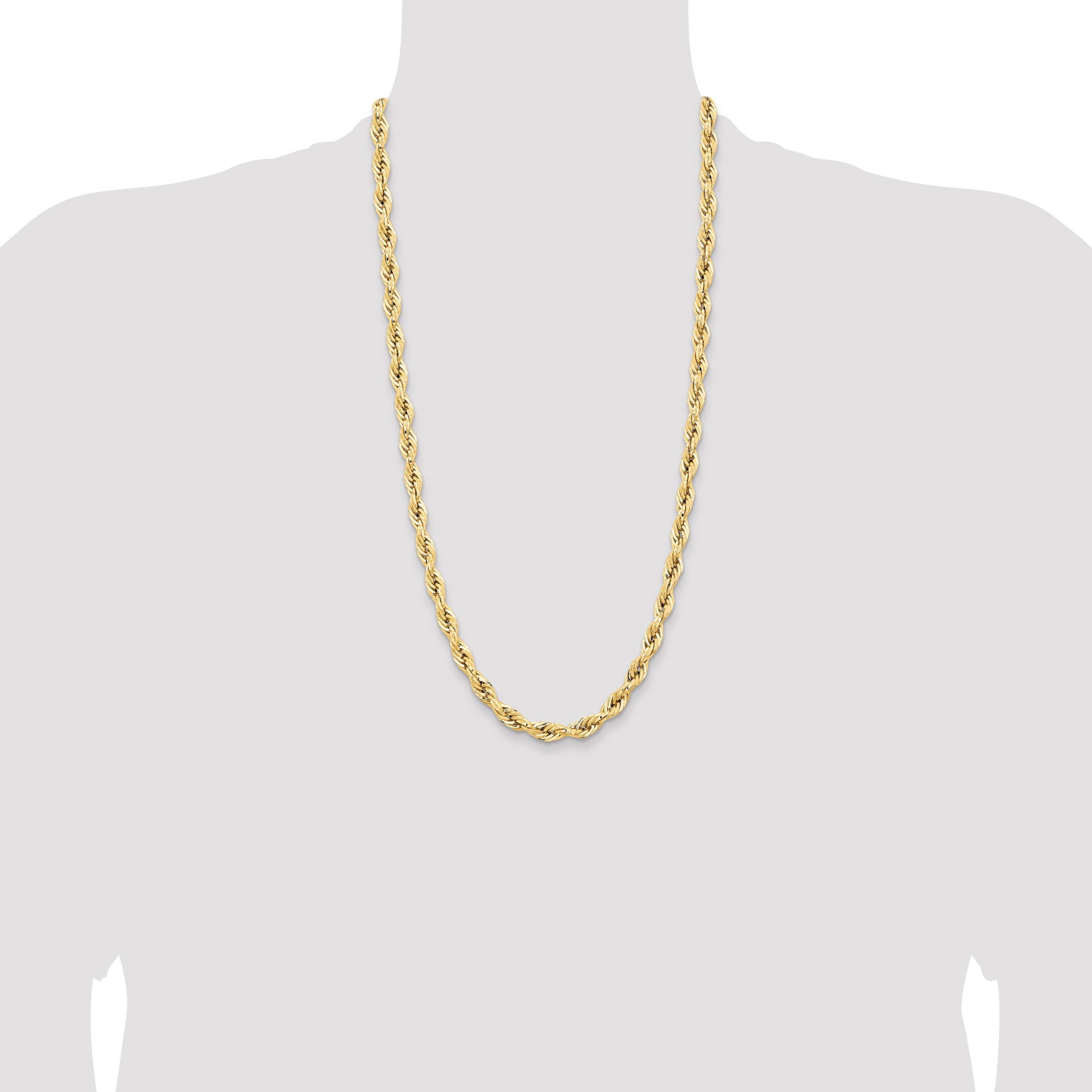 14ky 7.0mm Semi-Solid Rope Chain
