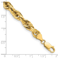 14ky 7.0mm Semi-Solid Rope Chain