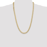 14k 7.5mm Semi-Solid Curb Chain