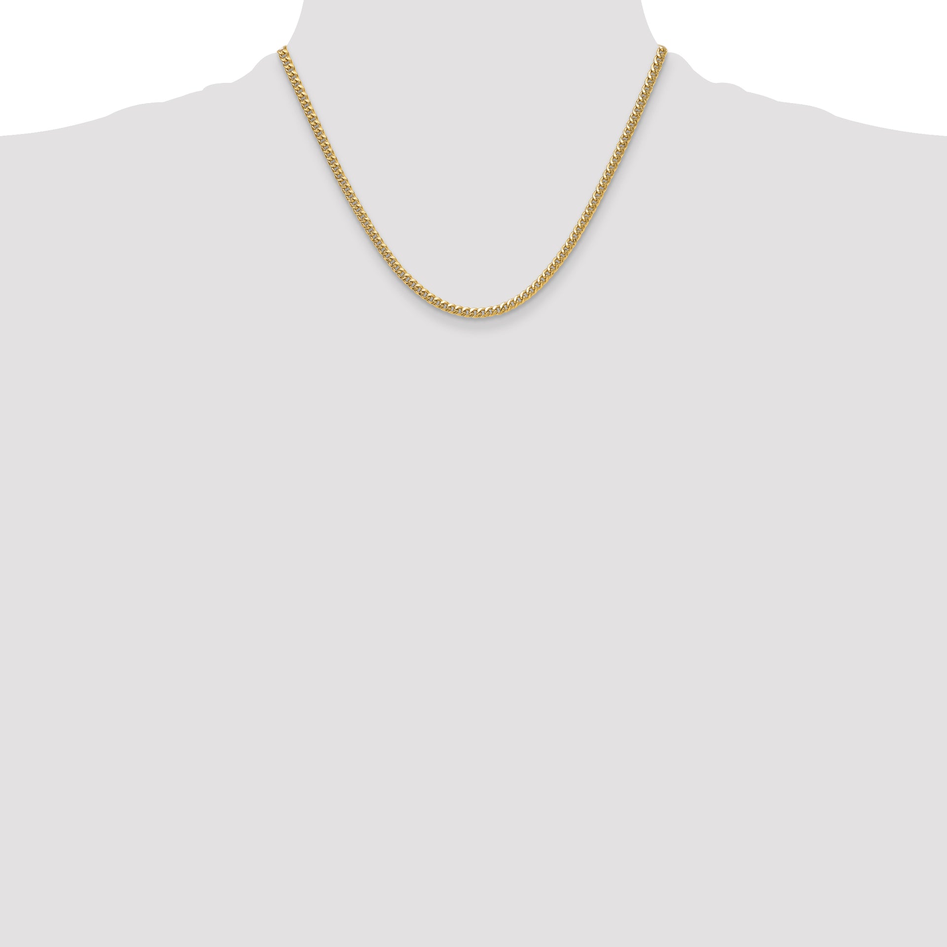 14k 3.5mm Semi-Solid Miami Cuban Chain