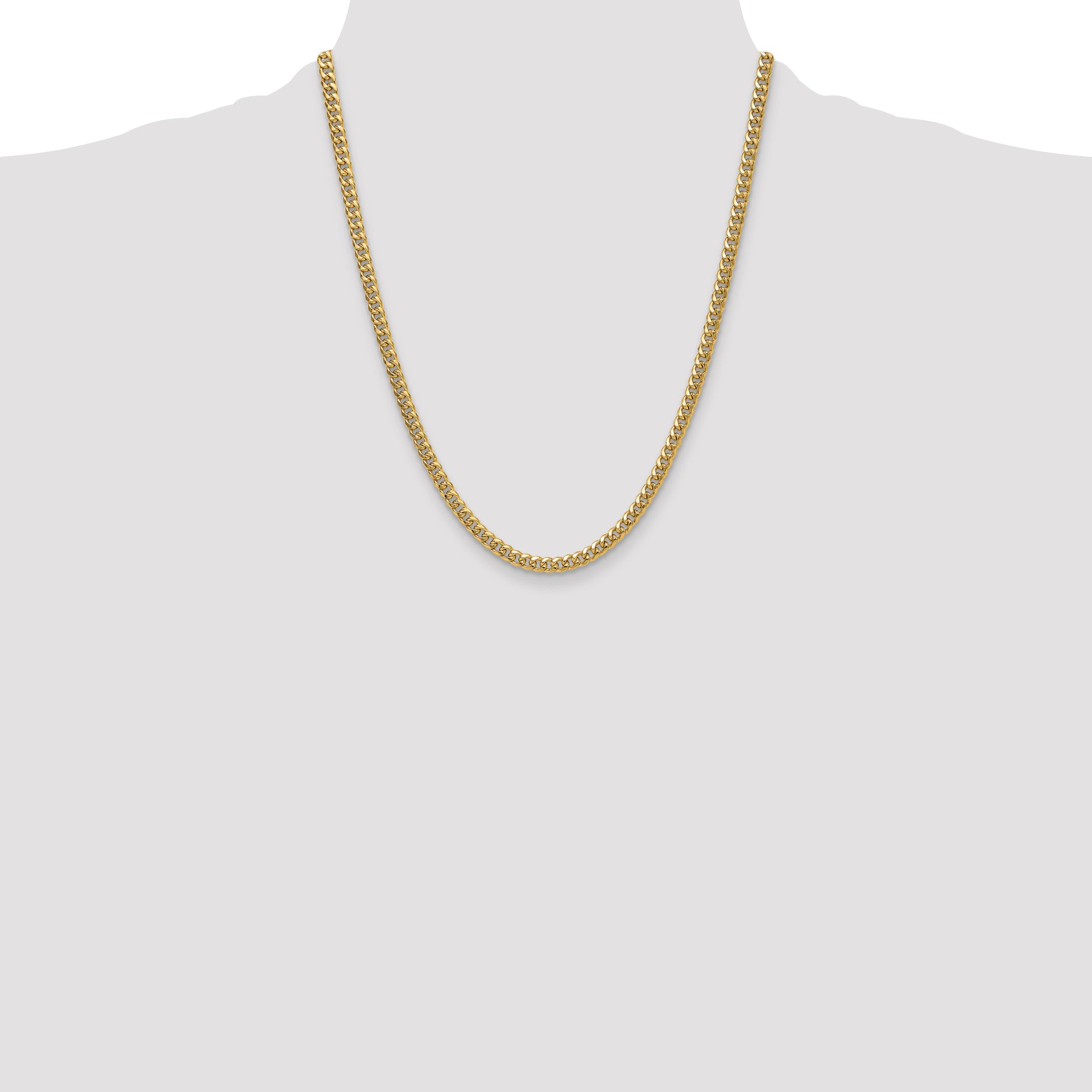 14k 4.5mm Semi-Solid Miami Cuban Chain