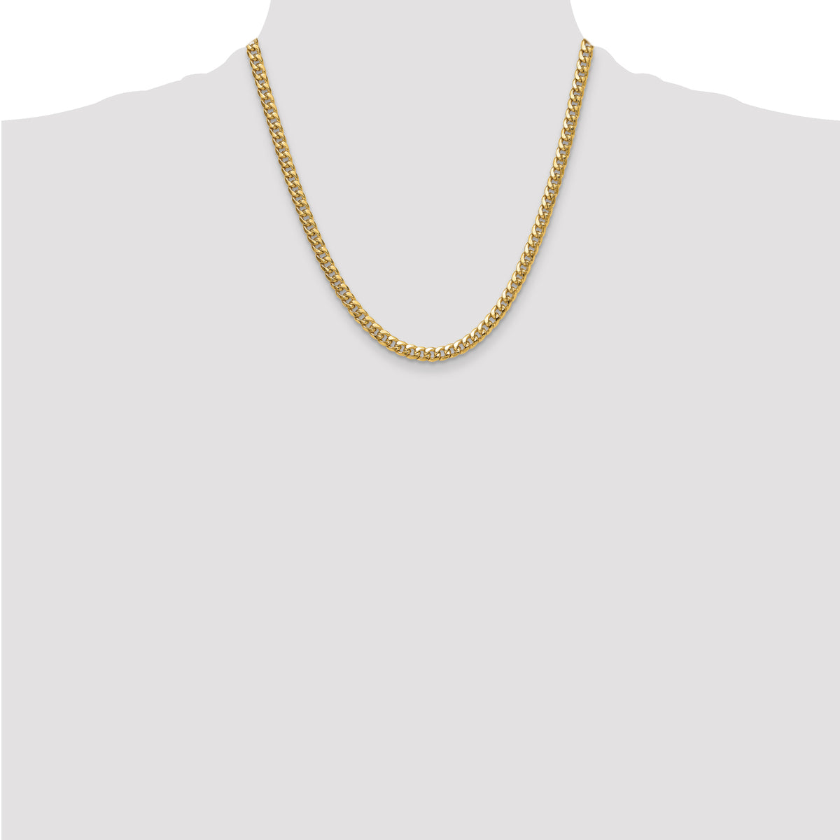 14k 5.25mm Semi-Solid Miami Cuban Chain
