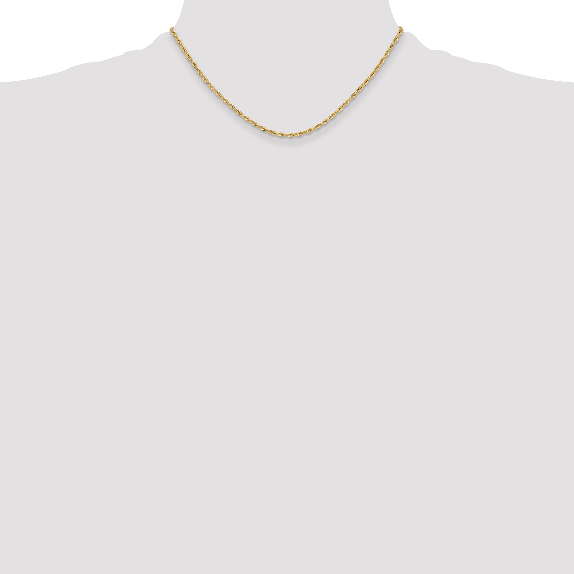 14ky 2.5mm Semi-Solid Rope Chain