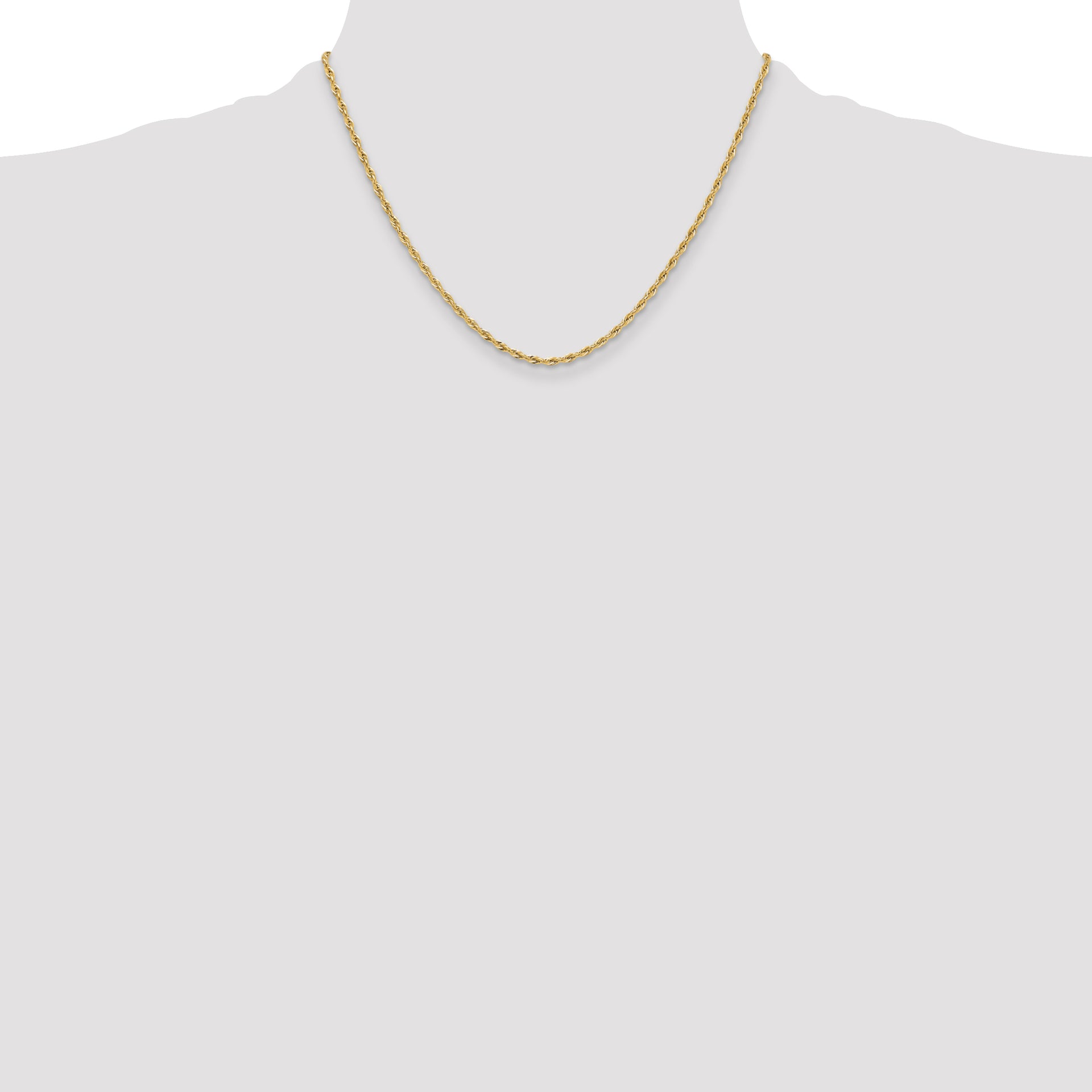 14ky 2.5mm Semi-Solid Rope Chain