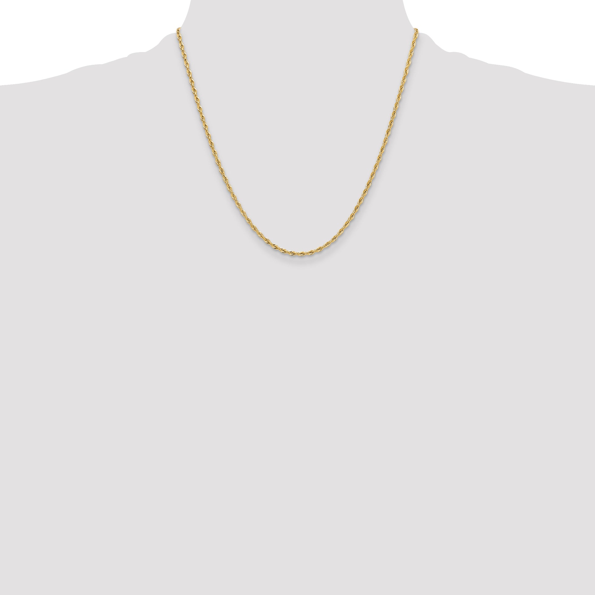 14ky 2.5mm Semi-Solid Rope Chain