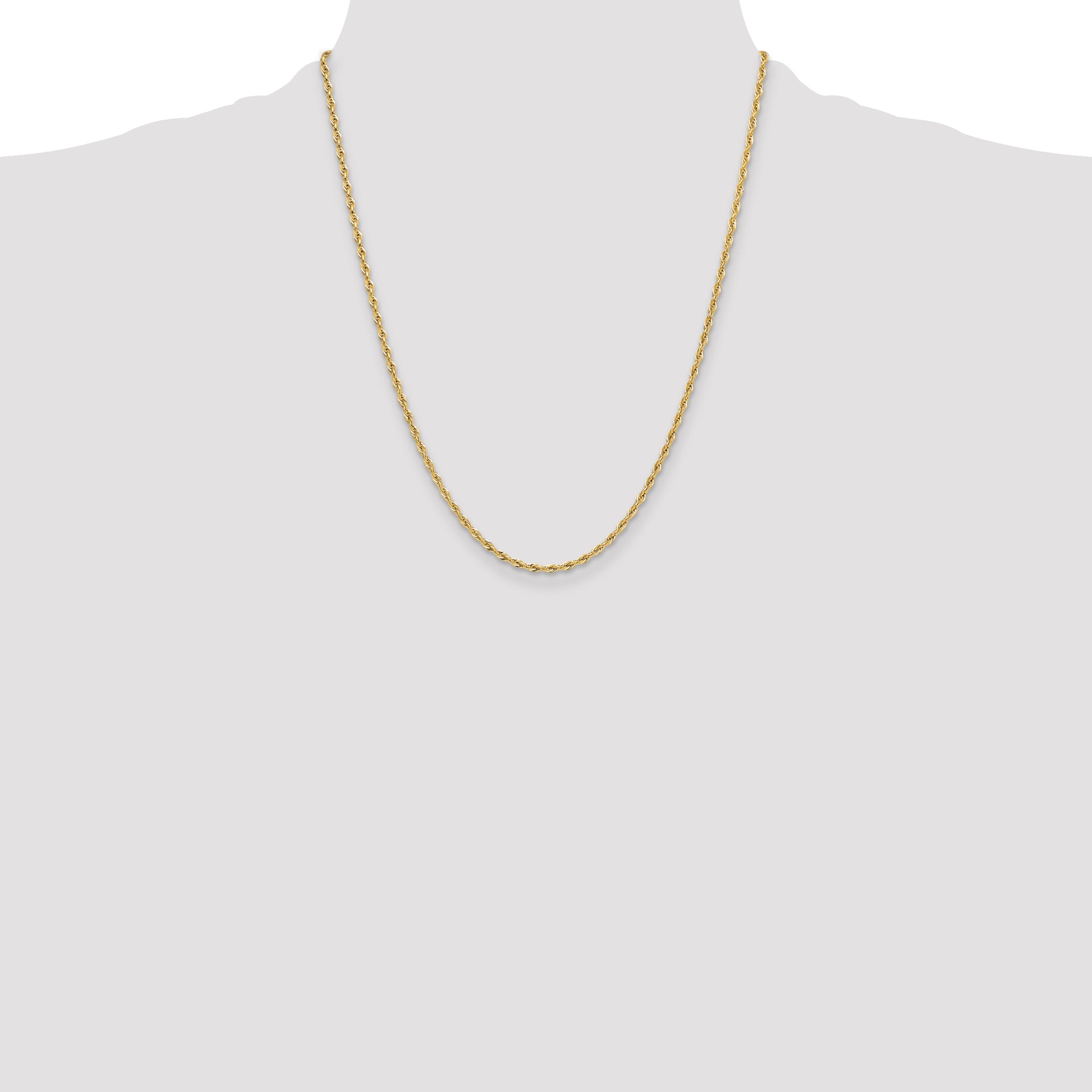 14ky 2.5mm Semi-Solid Rope Chain