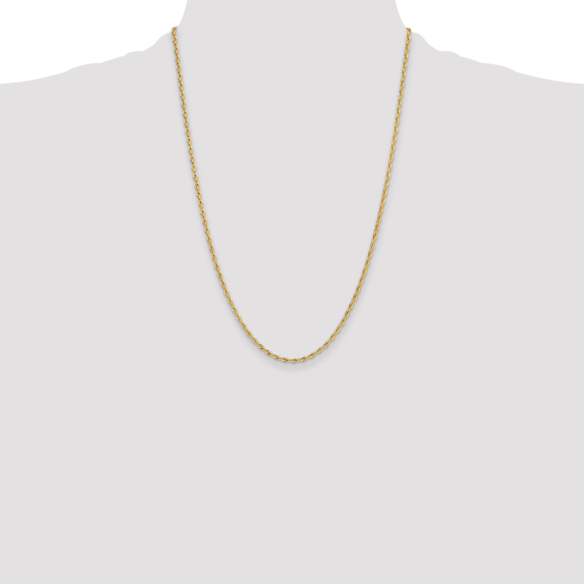 14ky 2.5mm Semi-Solid Rope Chain