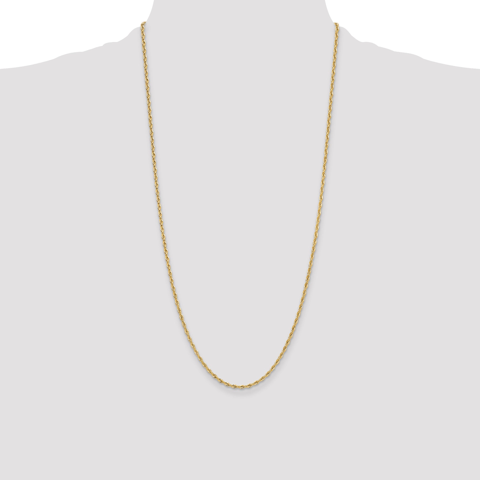 14ky 2.5mm Semi-Solid Rope Chain