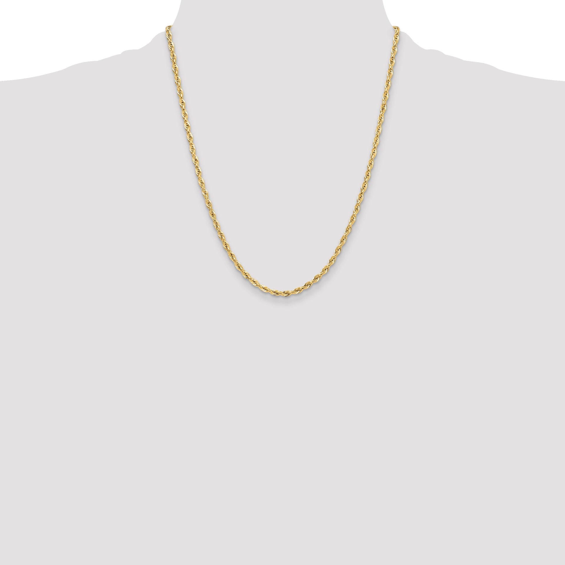 14ky 3.5mm Semi-Solid Rope Chain