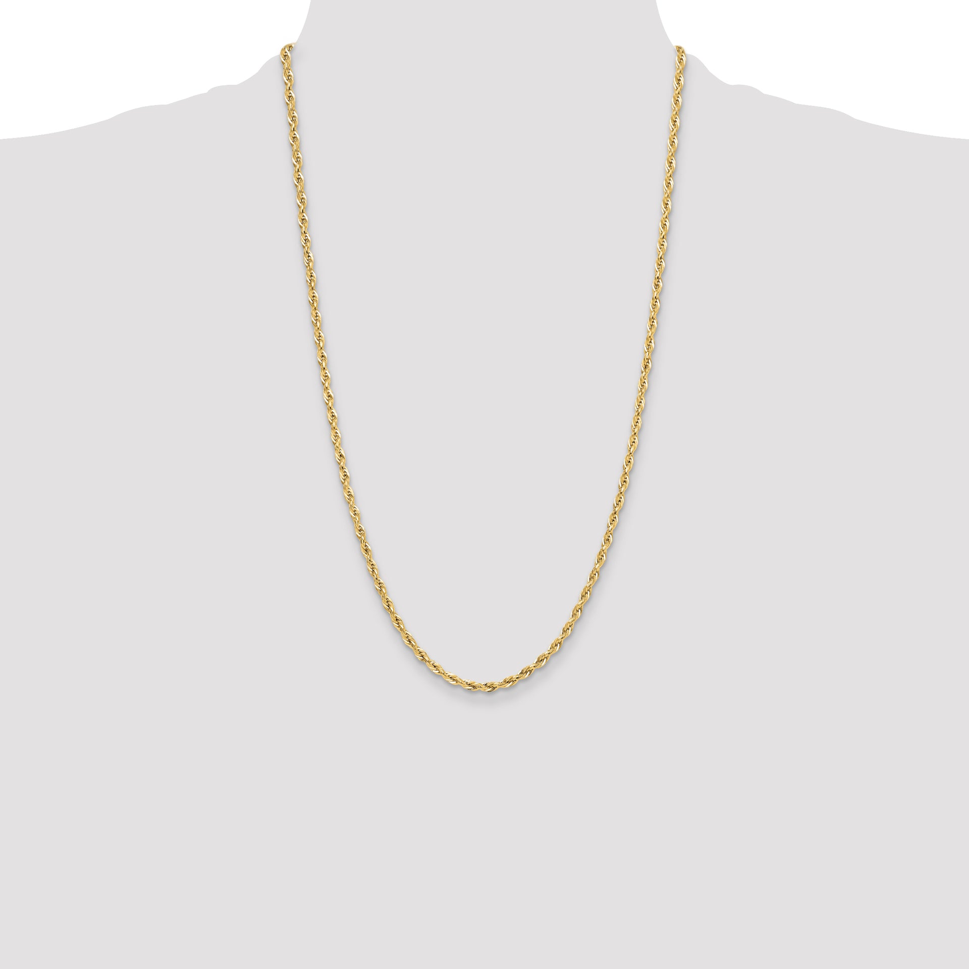 14ky 3.5mm Semi-Solid Rope Chain
