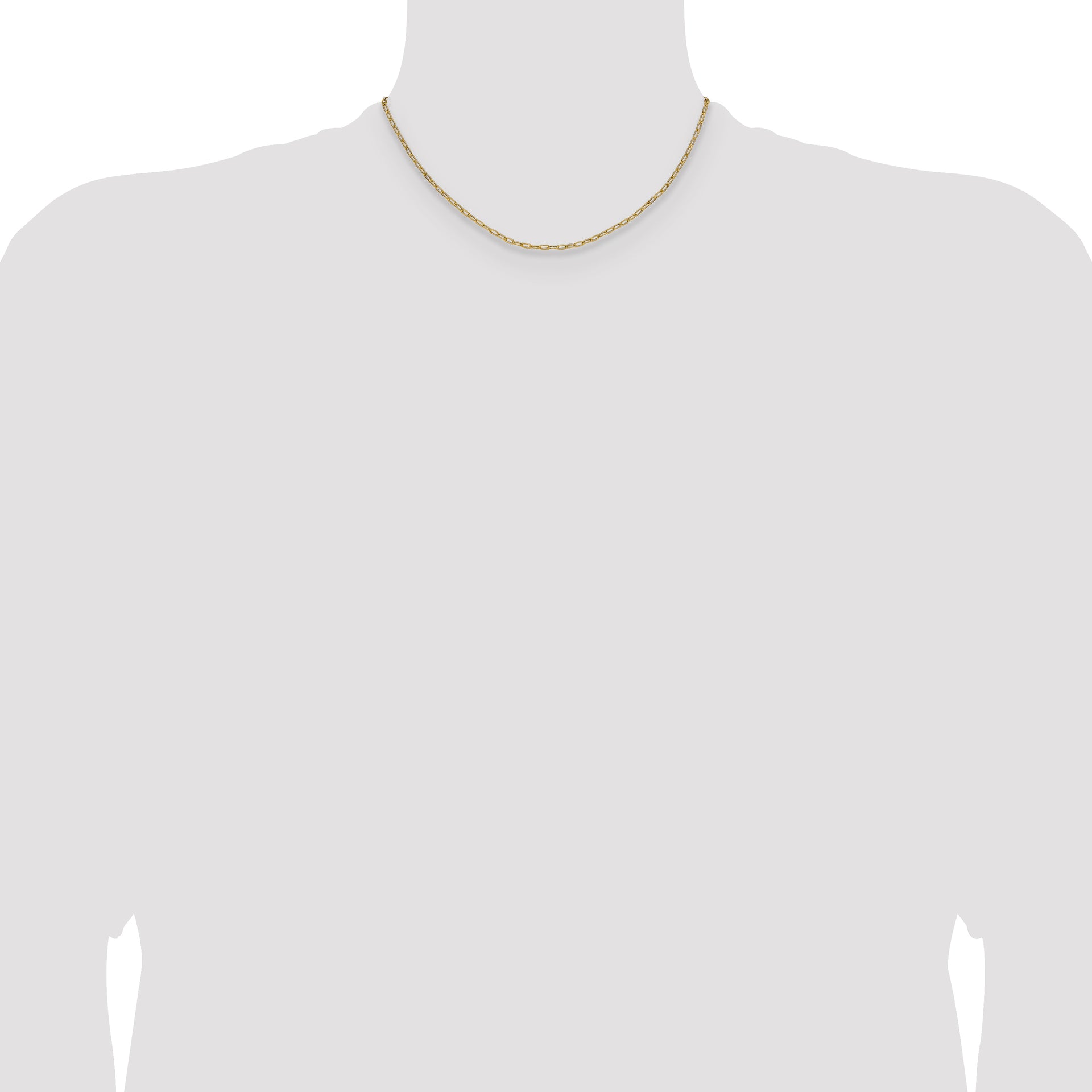14k 2.2mm Semi-Solid Beveled Paperclip Chain